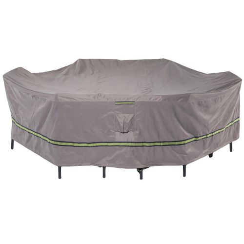Duck Covers Soteria Waterproof 109 Inch Rectangular/Oval Patio Table with Chairs Cover