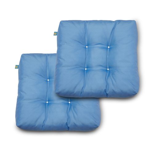 Water-Resistant Indoor/Outdoor Seat Cushions, 19 x 19 x 5 Inch, 2 Pack, Periwinkle Blue