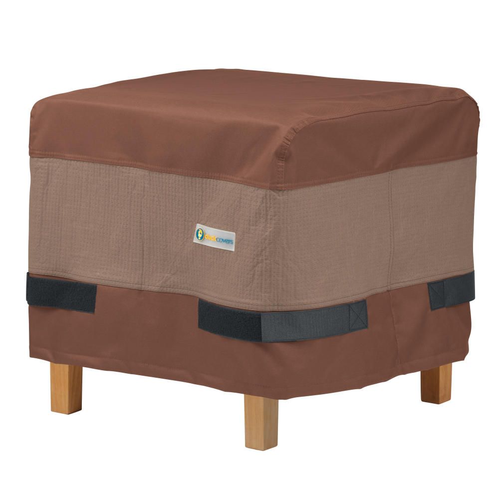 Duck Covers Elite Rectangular Patio Ottoman or Side Table Cover 32 L x 25 W x 18 H 